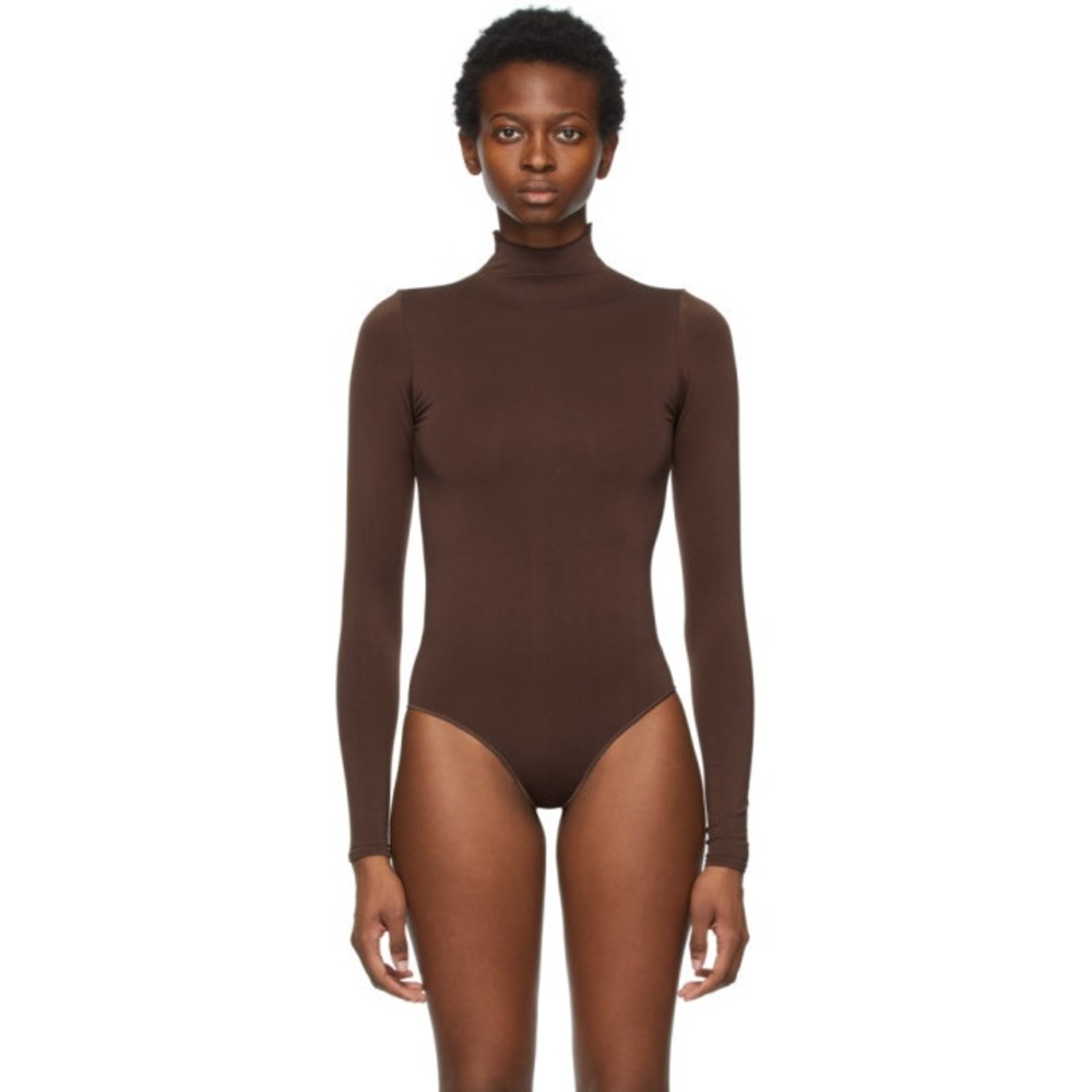Elegant Brown Long Sleeve Bodysuit